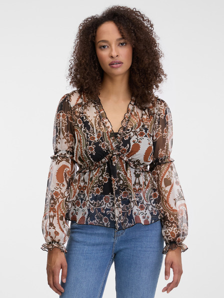 Orsay Rjava ženska vzorčasta bluza ORSAY