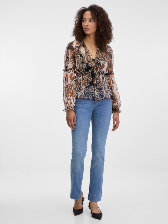 Orsay Rjava ženska vzorčasta bluza ORSAY