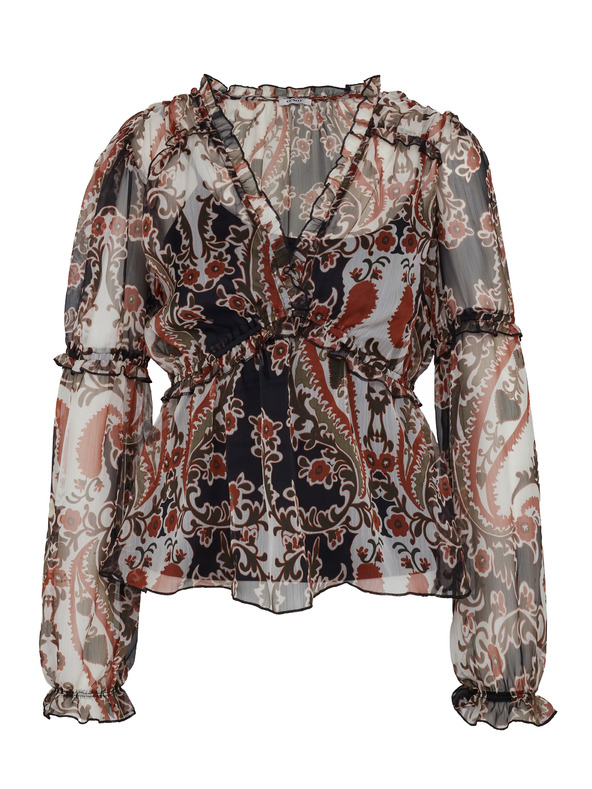 Orsay Rjava ženska vzorčasta bluza ORSAY