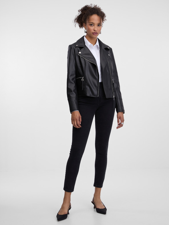 Orsay Črna ženska usnjena jakna ORSAY