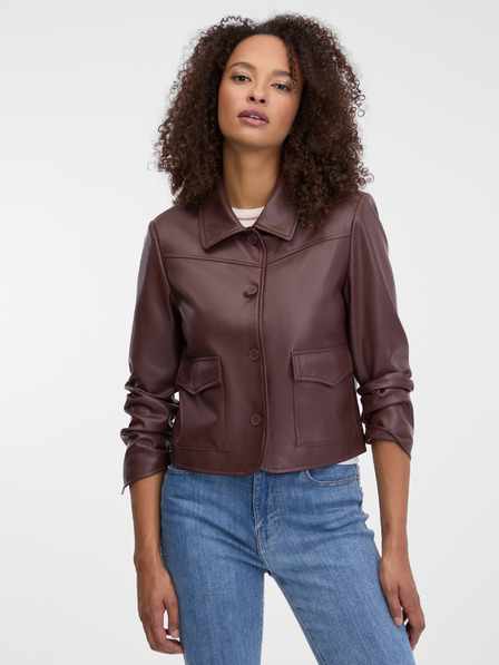 Orsay Temno rjava ženska usnjena jakna ORSAY