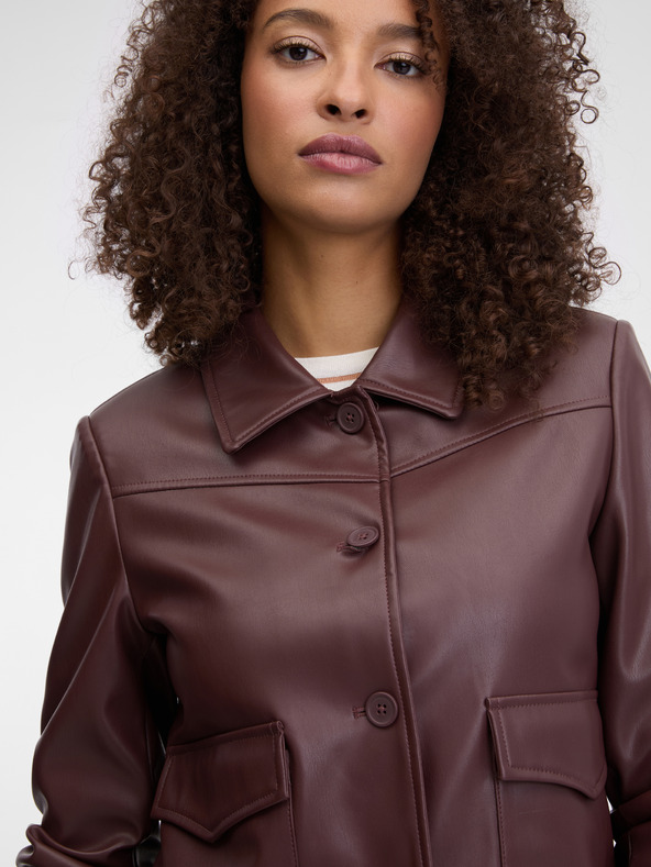 Orsay Temno rjava ženska usnjena jakna ORSAY