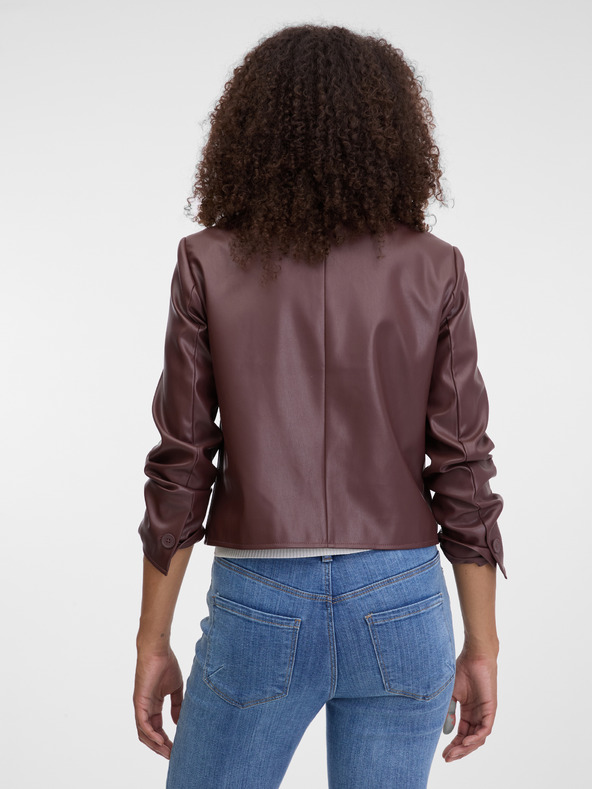 Orsay Temno rjava ženska usnjena jakna ORSAY