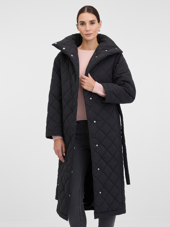 Orsay Črni ženski prešiti plašč ORSAY