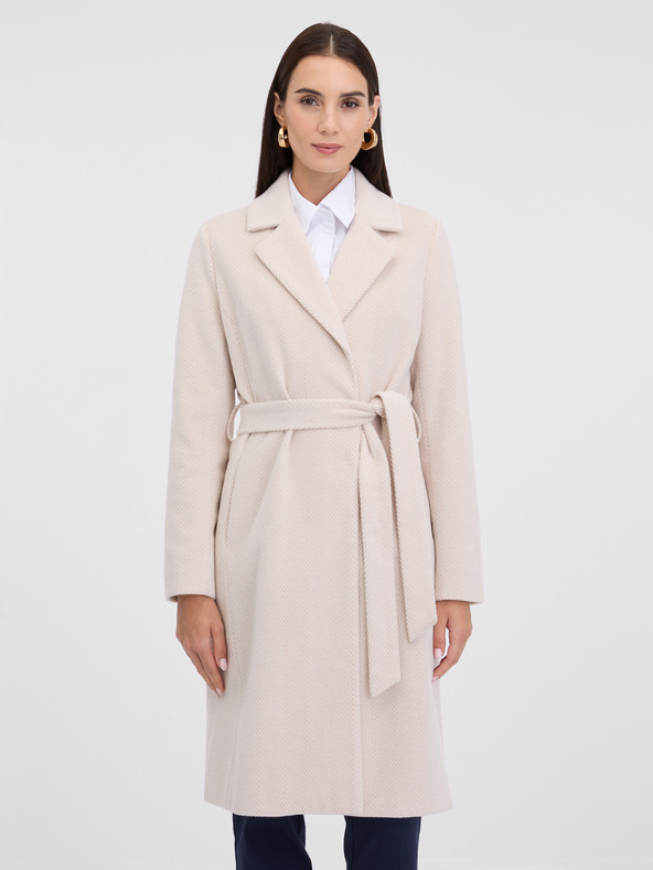 Orsay Krem ženski plašč ORSAY