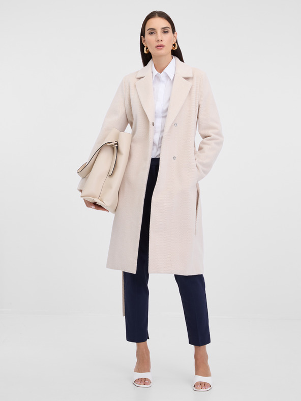 Orsay Krem ženski plašč ORSAY