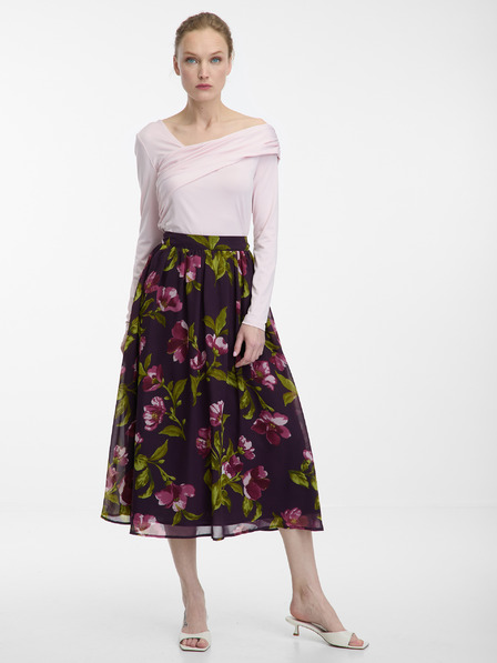 Orsay Vijolično žensko midi krilo s cvetličnim vzorcem ORSAY