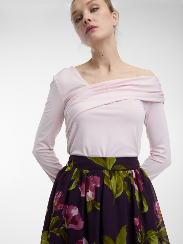 Orsay Vijolično žensko midi krilo s cvetličnim vzorcem ORSAY