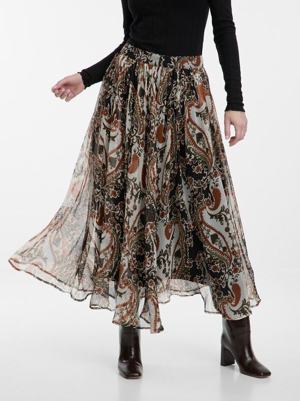 Orsay Rjavo žensko vzorčasto midi krilo ORSAY