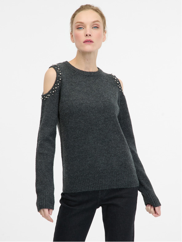 Orsay Temno siv ženski pulover ORSAY
