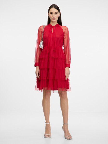 Orsay Rdeča ženska obleka do kolen ORSAY