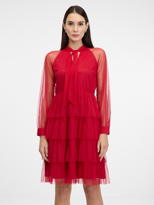 Orsay Rdeča ženska obleka do kolen ORSAY