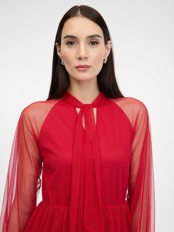 Orsay Rdeča ženska obleka do kolen ORSAY