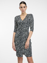 Orsay Črna ženska vzorčasta obleka do kolen ORSAY