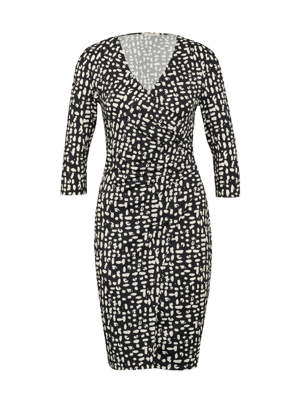 Orsay Črna ženska vzorčasta obleka do kolen ORSAY
