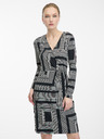 Orsay Črna ženska vzorčasta obleka do kolen ORSAY