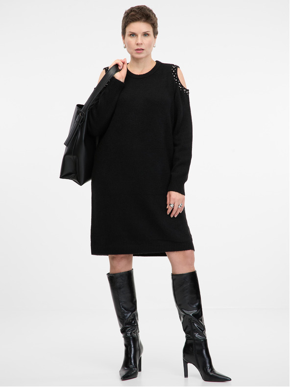 Orsay Črna ženska pulover obleka ORSAY