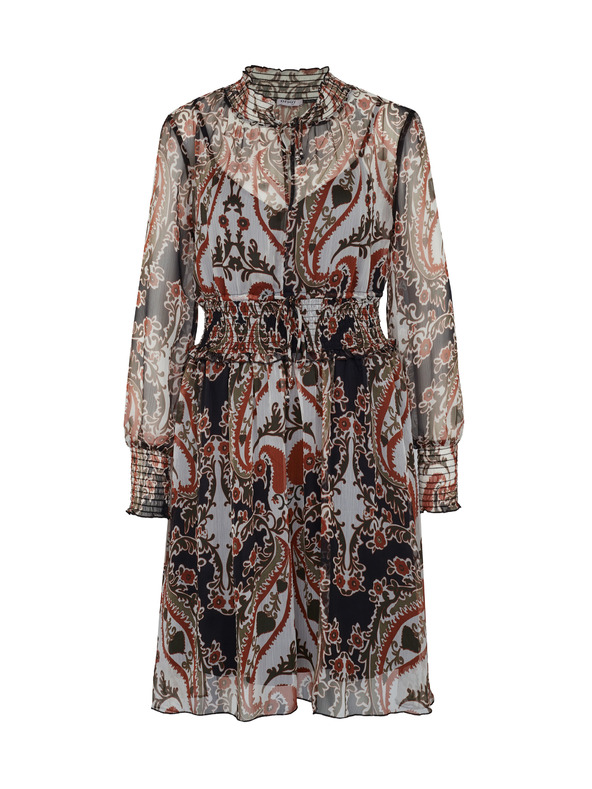 Orsay Rjava ženska vzorčasta obleka ORSAY