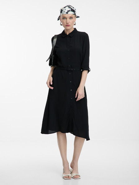 Orsay Črne ženske srajčne obleke do kolen ORSAY