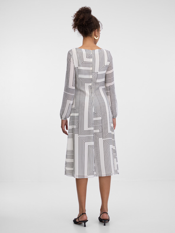 Orsay Bele vzorčaste ženske obleke do kolen ORSAY