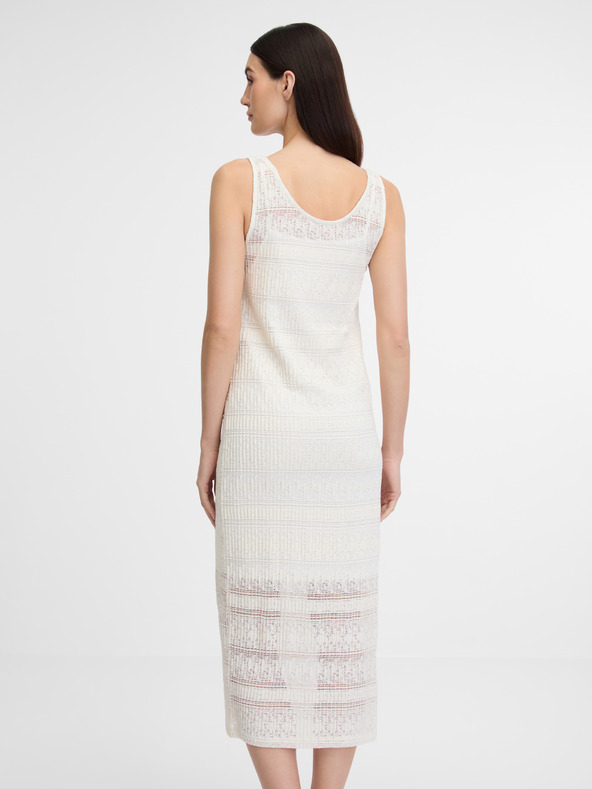 Orsay Krem ženska midi obleka ORSAY