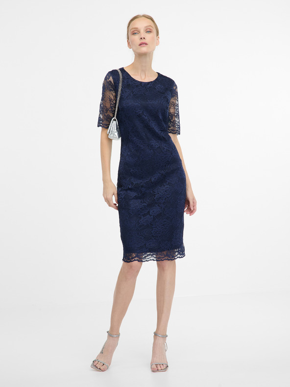 Orsay Modre ženske oprijete obleke do kolen ORSAY