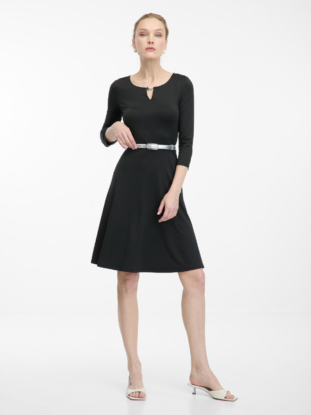 Orsay Črna ženska obleka do kolen ORSAY