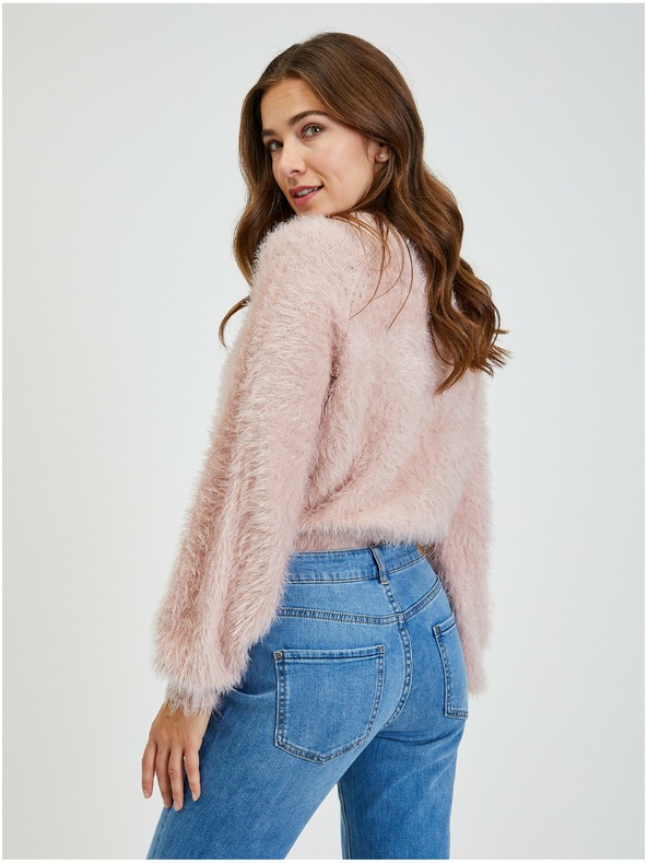 Orsay Rožnat ženski pulover z balonskimi rokavi ORSAY
