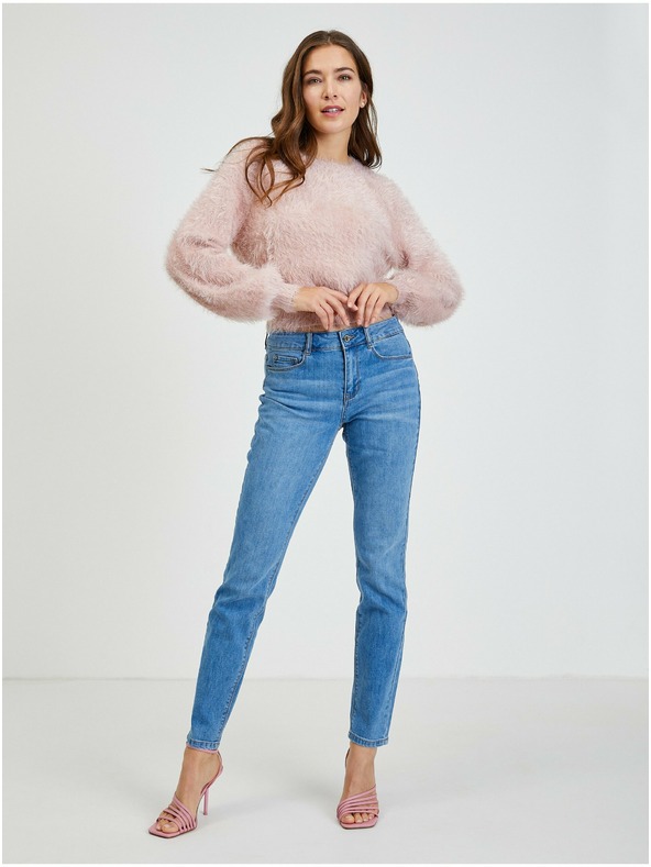 Orsay Rožnat ženski pulover z balonskimi rokavi ORSAY