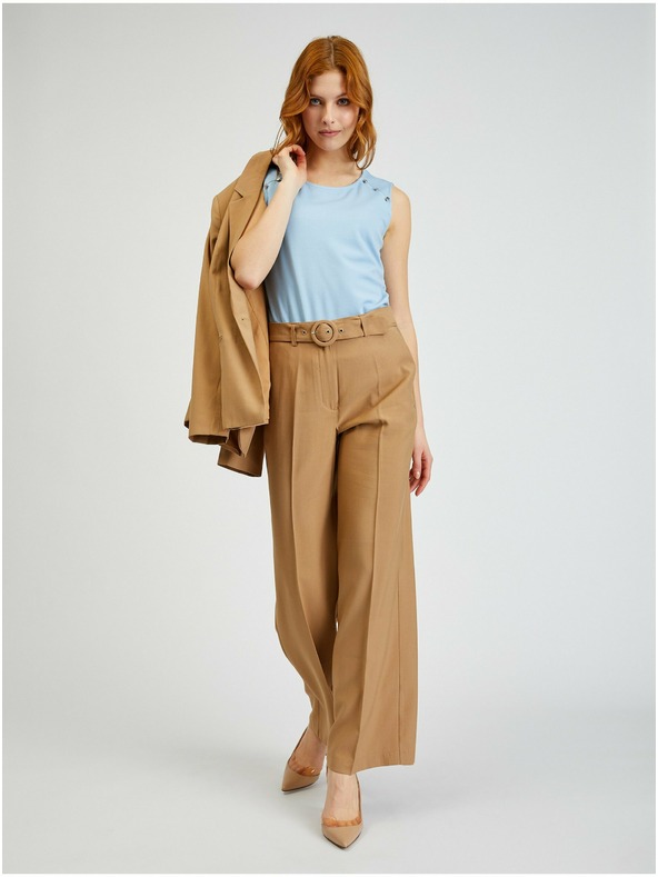 Orsay Rjave ženske hlače s širokim pasom ORSAY