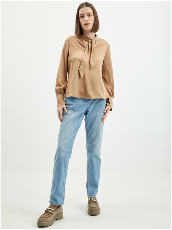 Orsay Svetlo rjava ženska satenasta bluza ORSAY