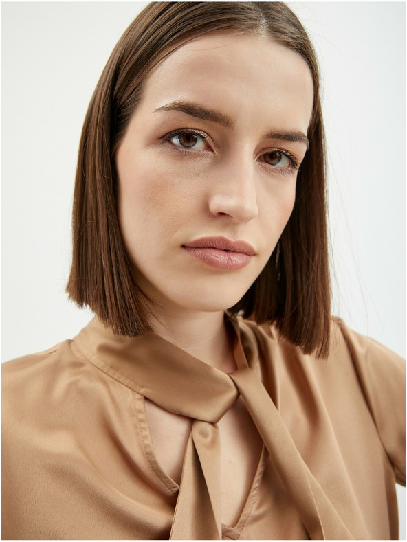 Orsay Svetlo rjava ženska satenasta bluza ORSAY