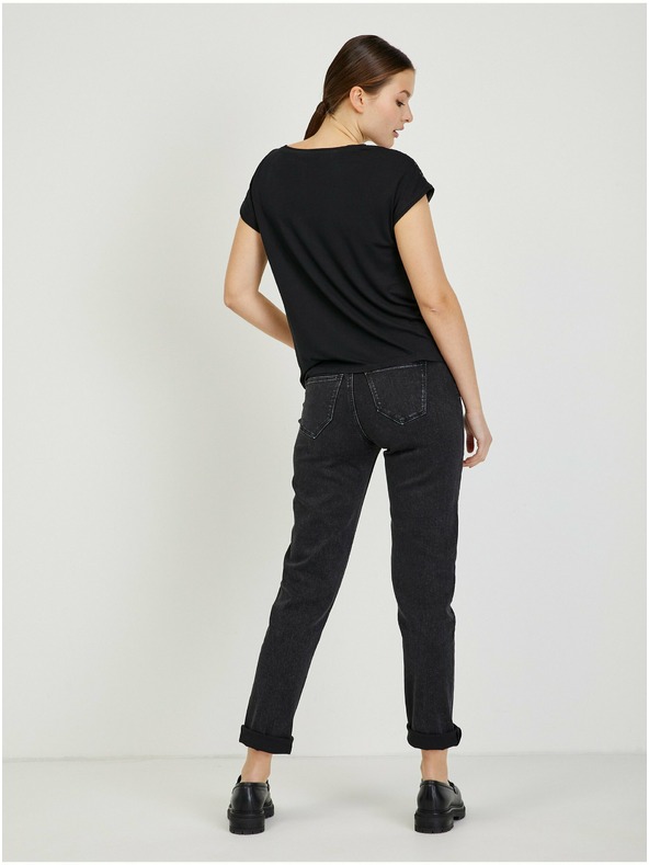 Orsay Bež-črna ženska čipkasta majica ORSAY