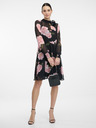 Orsay Črne ženske cvetlične obleke do kolen ORSAY