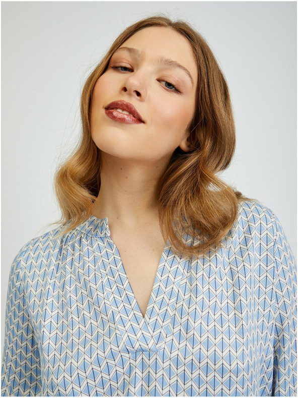 Orsay Svetlo modra ženska vzorčasta bluza ORSAY