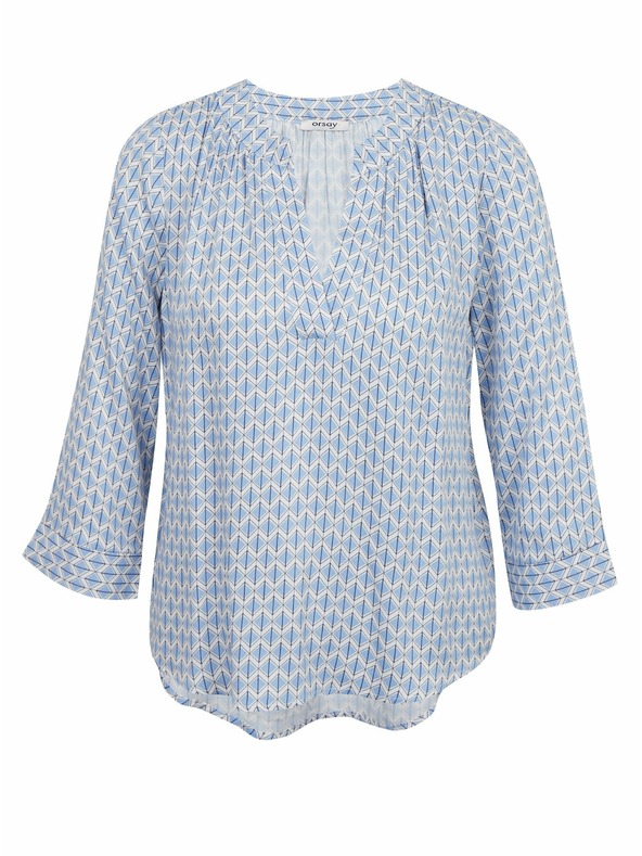 Orsay Svetlo modra ženska vzorčasta bluza ORSAY