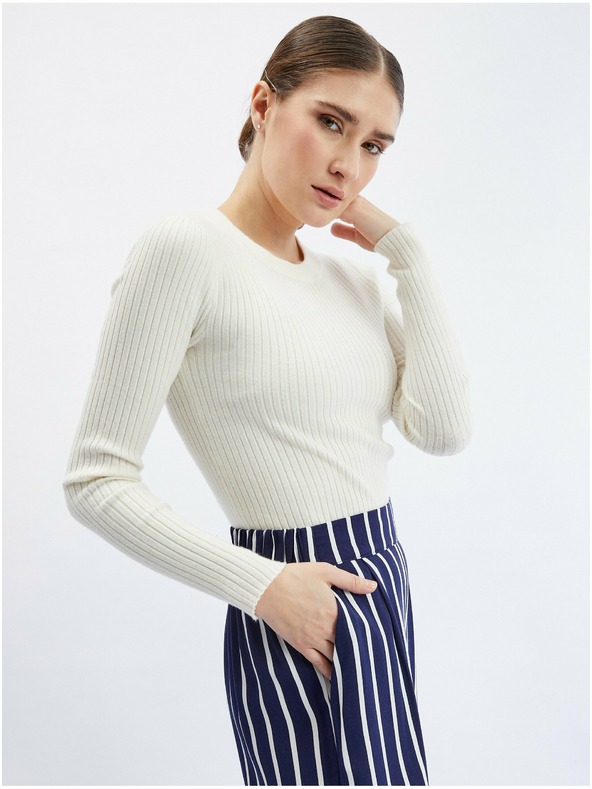 Orsay Temno modro žensko črtasto hlačno krilo ORSAY