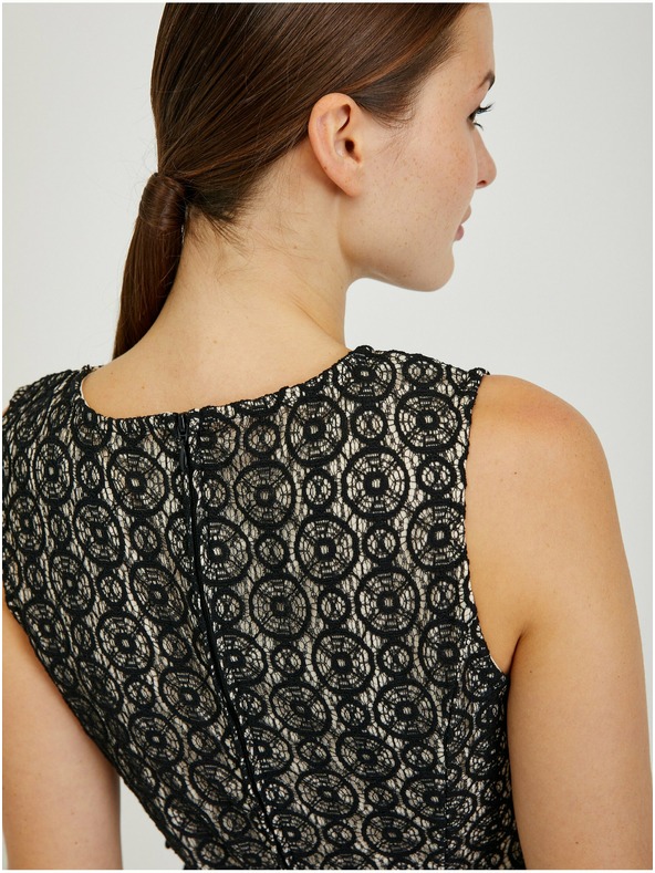 Orsay Bež-črna ženska ovita obleka s pasom ORSAY