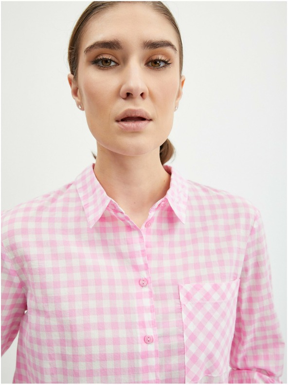 Orsay Svetlo rožnata ženska karirasta srajca ORSAY