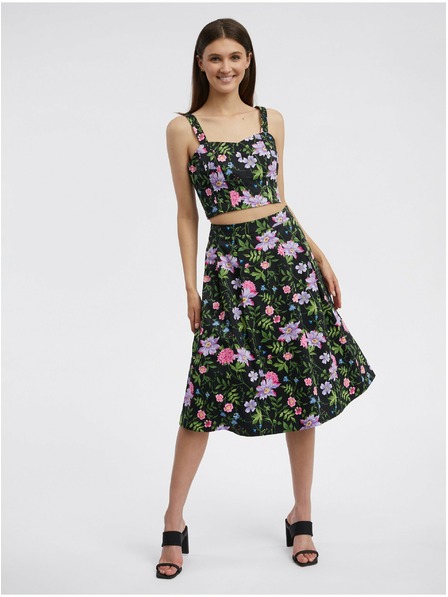 Orsay Črno žensko cvetlično krilo ORSAY