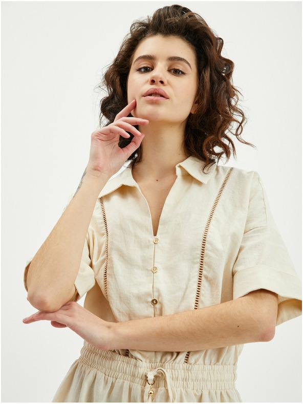 Orsay Bež ženski lanen kombinezon ORSAY