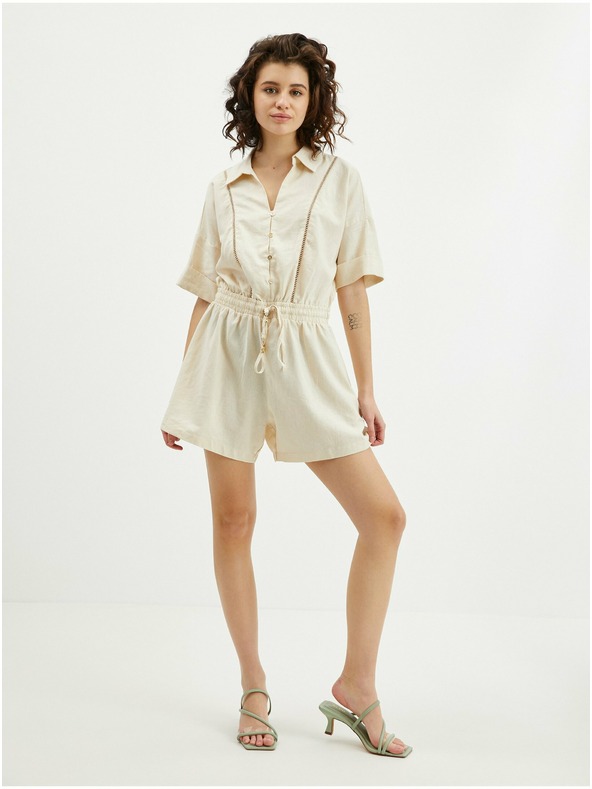 Orsay Bež ženski lanen kombinezon ORSAY