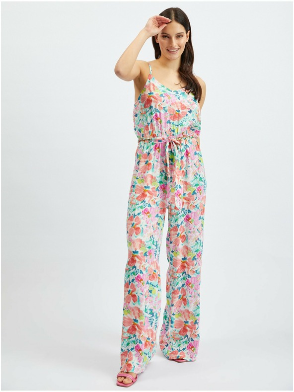 Orsay Rožnato-krem ženski cvetlični kombinezon ORSAY