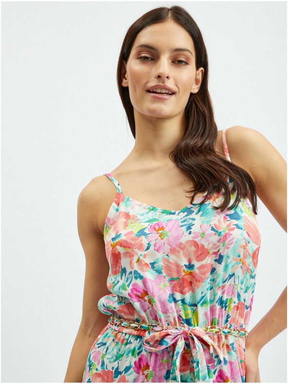 Orsay Rožnato-krem ženski cvetlični kombinezon ORSAY