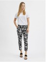 Orsay Belo-črne ženske vzorčaste hlače ORSAY