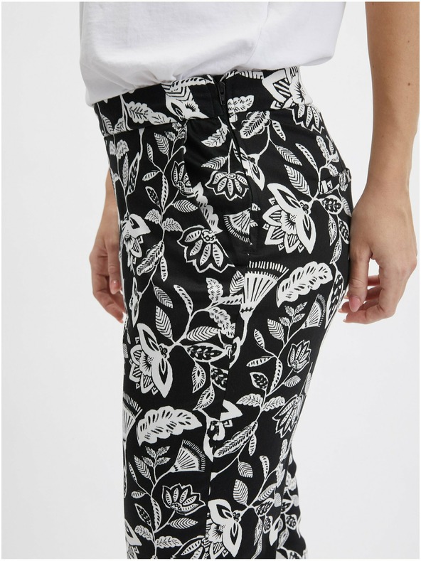 Orsay Belo-črne ženske vzorčaste hlače ORSAY