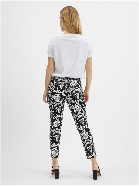 Orsay Belo-črne ženske vzorčaste hlače ORSAY