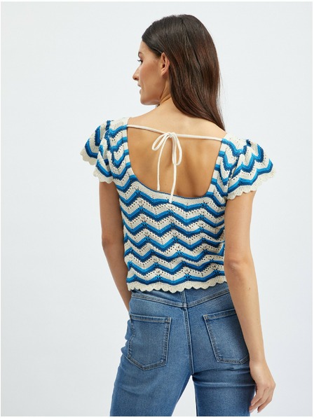 Orsay Modro-bela ženska vzorčasta puloverska majica ORSAY