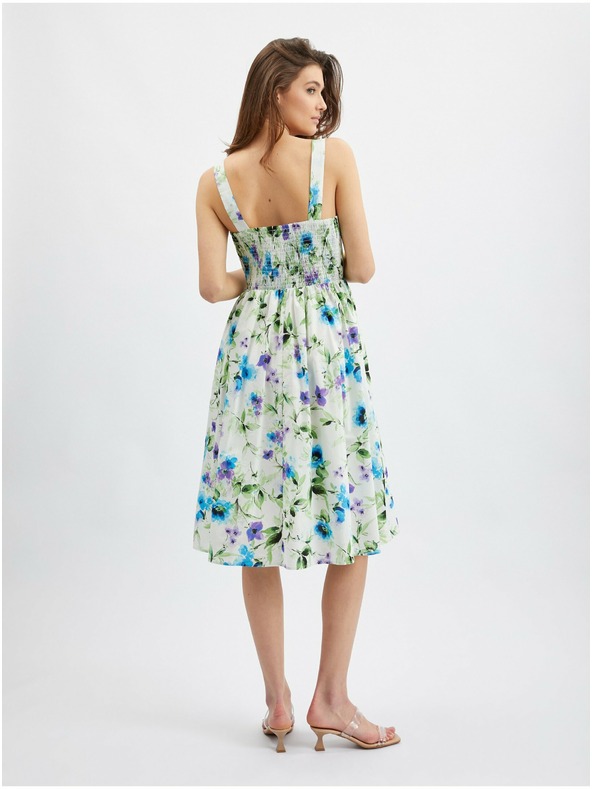 Orsay Modro-kremaste ženske cvetlične obleke ORSAY