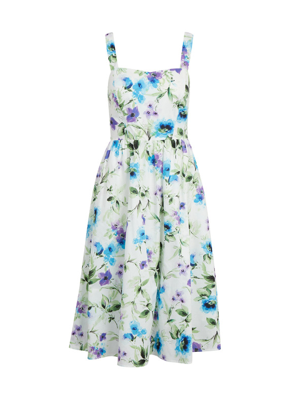 Orsay Modro-kremaste ženske cvetlične obleke ORSAY